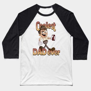 coolest DAD ever vintage cartoon illustration Baseball T-Shirt